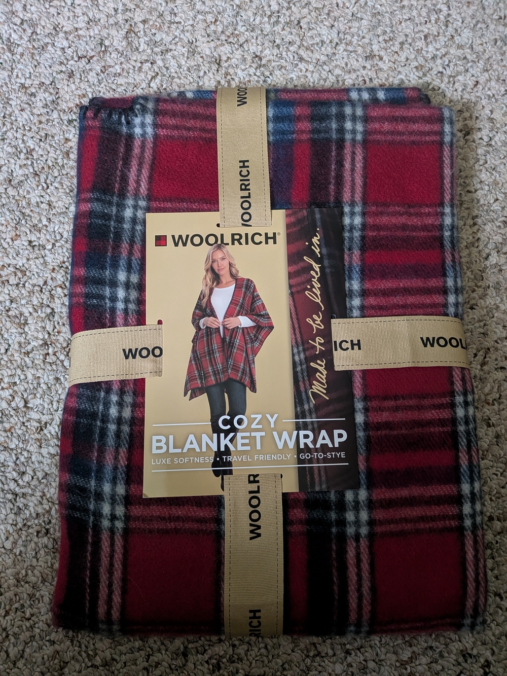 Woolrich Cozy Blanket Wrap in Red Plaid